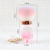 heemeei Nail Dust Brush for Acrylic Nails, Nail Art Dust Powder Remover Brush with Sequins and Liquid Dandle, Soft Kabuki Nail Art Dust Clean Pink White Hair for Makeup Manicure