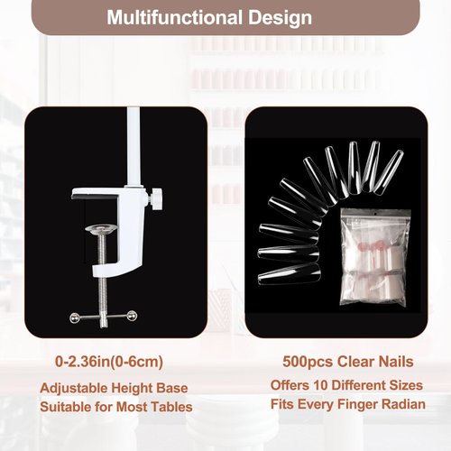 Practice Hand for Acrylic Nails with 500 Pcs Nails,Silicone Nail Practice Hand Stand, Flexible Bendable Nail Training Mannequin Hand for Nails Practice Nail Art Tools Single Right Hand Nude