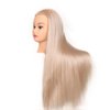 Mannequin Head 26 Inch Training Head Hair Styling Manikin Cosmetology Doll Head with Free Clamp Synthetic Fiber Hair Dressing Salon Training Head Model For Make Up (613)