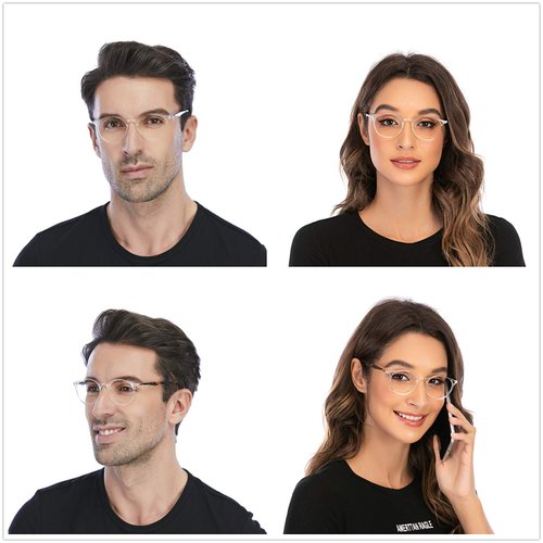 DOOViC Italy Design Fashion Reading Glasses for Women Men Stylish Clear Frames Readers with Case +2.50 Strength