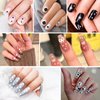 6 Sheets Star Nail Stickers, Black Nail Stickers for Nail Art, Star Heart Bows Nail Decals Self Adhesive DIY Nail Charms Stickers for Women Girls Manicure Decoration