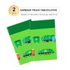 PHOGARY 2 Pack Garbage Truck Tablecloths for Garbage Truck Birthday Party Supplies, Trash Truck Party Table Cover Disposable Plastic Rectangle Table Cloth for Kids Birthday Baby Shower 51" X 86"