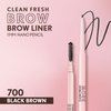 Covergirl Clean Fresh Brow Nano, 700 Black Brown, Eyebrow Pencil, Ultra-Precise Tip, Waterproof, Transfer-Resistant, Built-In Spoolie, Vegan Formula, 0.001oz