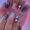 Halloween Press on Nails Medium Square Fake Nails with Spider Web Design Acrylic Nails Nightmare Before Christmas Nails Scary Stick on Nails Holiday French Tip Artificial Nails for Women 24Pcs