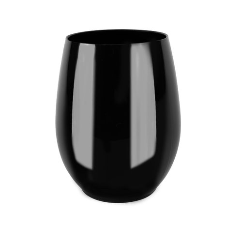 PLASTICPRO 12 Pack Black Plastic Wine Glasses Stemless Disposable 12 oz BPA Free Shatterproof Plastic Wine Cups Wine Glasses for Parties