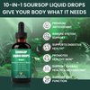 Soursop 10 in 1 Extract Drops, Soursop Bitters Liquid Drops with Sea Moss, Turmeric, Moringa, Oregano, Black Seed Oil, Ashwagandha, Chlorophyll, Sugar/Gluten Free, Natural Flavor (1)