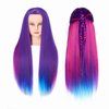Hairginkgo Mannequin Head 26"-28" Super Long Synthetic Fiber Hair Manikin Head Styling Hairdresser Training Head Cosmetology Doll Head for Cutting Braiding Practice with Clamp (Colorful)