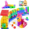 Apluses 45PCS Magnetic Blocks - Transparent Magnetic Cubes, Toddler Boy Toys, Magnetic Building Blocks, Sensory Autism Toys for Kids Ages 3+, Preschool Magnet Toys for 3-5 Year Old Boys and Girls