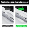 Suvnie 4 PCS Car Door Bowl Sticker, 3D Carbon Fiber Door Bowl Protector, Anti-Scratch Door Handle Cup Paint Cover Guard, Universal Waterproof Protective Film Decor Car Accessories (Transparent)
