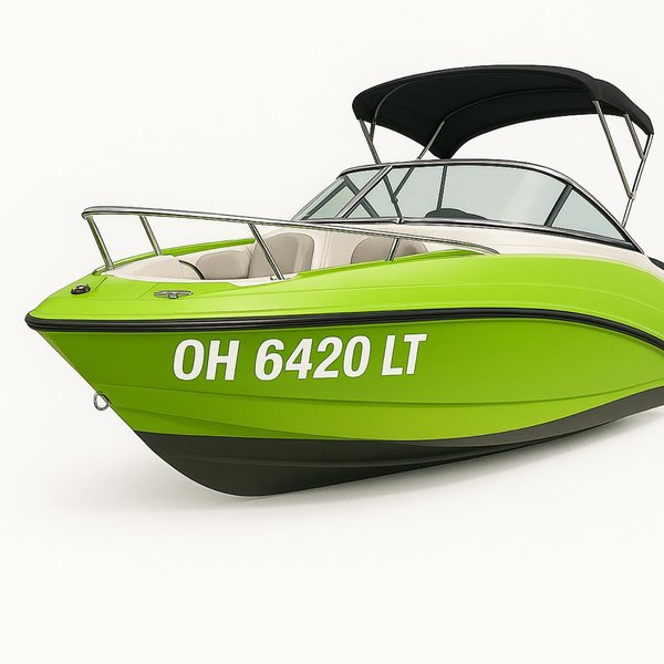 Boat Registration Decal with Numbers and Letters – Vinyl Number Stickers Kit for Legal Hull Display, Ideal for All Types of Boats