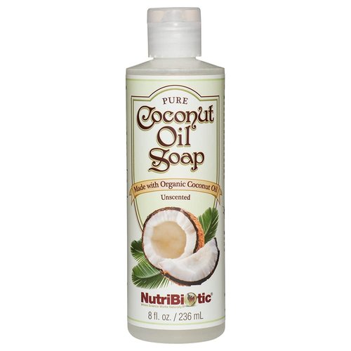 NutriBiotic – Pure Coconut Oil Soap, Unscented 8 Oz | Certified Organic, Unrefined, Biodegradable...