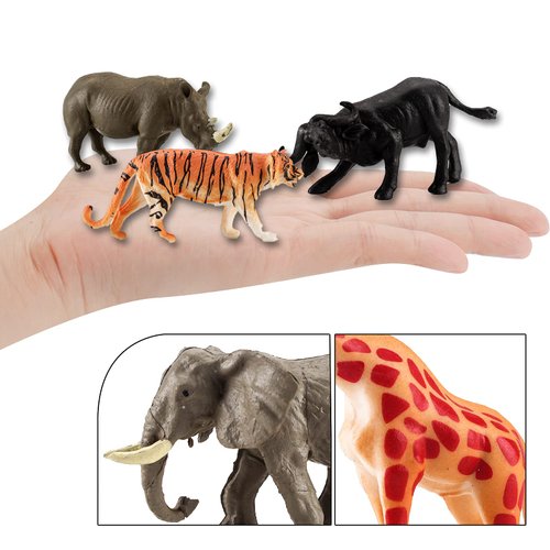 LC JoyCre Cake Toppers Jungle Animal 12PCS Wild Animal Figure Tiger Lion Panda Figurines Party Supplies Gift Toys for Kid Boys Girls Toddlers