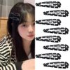 Black Snap Hair Clips Star Print Y2K Hair Barrettes Hairpins Metal Water Drop Hair Snap Clips Set of 8 Punk 2000s Hair Accessories for Women Girls Bangs Side Hair Clips for Styling Thick Thin Hair