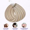 Microlink U Tip Hair Extensions Human Hair 16 Inch Micro Bead Utip Hair Extensions Real Human Hair Ash Blonde mix Bleach Blonde Hair Extension 1g per Strand 50 Strands