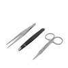 Honbay 3PCS Tweezers Set Point and Slant Stainless Steel Tweezers, Eyebrows Scissor, for Eyebrow and Nose Hair