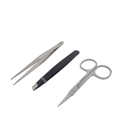 Honbay 3PCS Tweezers Set Point and Slant Stainless Steel Tweezers, Eyebrows Scissor, for Eyebrow and Nose Hair