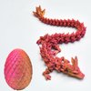 MEIEST 3 PCS Mini 3D Printed Dragon in Egg,Full Articulated Crystal Dragon,Flexible Joints Home Decor Executive Desk Toys, Creative Gifts