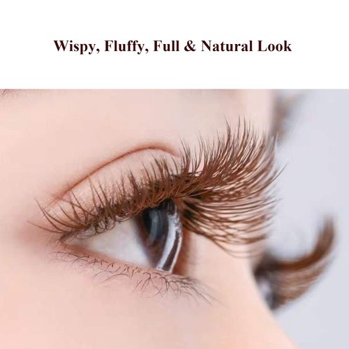 DAODER False Eyelashes Brown Colored Lashes Natural Look Cat Eye Wispy 15mm Blonde Mink Lashes Soft Handmade Reusable Fake Eyelashes Pack 10 Pairs(Brown Lashes)
