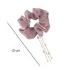3 Pieces Solid Color Elastic Hair Scrunchies with Pearl Tassel Party Hair Tie Ponytail Holder Ropes Hair Accessories Headbands