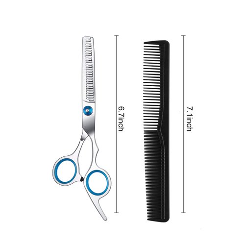 Thinning Shears Thin Scissors 6.7 Inch Stainless Steel Hair Cutting Scissors Professional Barber Cutting Texture Scissors Barber Home Hairdressing Scissors For Women Men Kids (Blue)