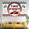 Avezano Two Fast Birthday Banner Red Race Car 2nd Birthday Party Decorations Background Two Fast Birthday Backdrop for Boys Children Second Birthday 70.8 x 43.3 Inch
