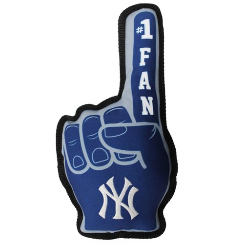 Pets First MLB New York Yankees #1 Fan Toy. Best Sports Dog Toy with Double Stitched Trim and Tough Nylon Material Filled with Chewable Polyfil and Inner Squeaker