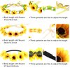 Fiada 16 Pieces Sunflower Headbands Set Including 6 Pieces Sunflower Crown, 2 Pieces Sunflower Hair Clips, 8 Pieces Sunflower Hairpins for Women Wedding Hair Accessories
