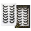 SHUYING False Eyelashes 15mm Faux Mink Lashes with Superfine Band Natural Look Fluffy Eye Lashes Strips Soft Wispy Luxury Volume Fake Eyelash 7 Pairs Pack