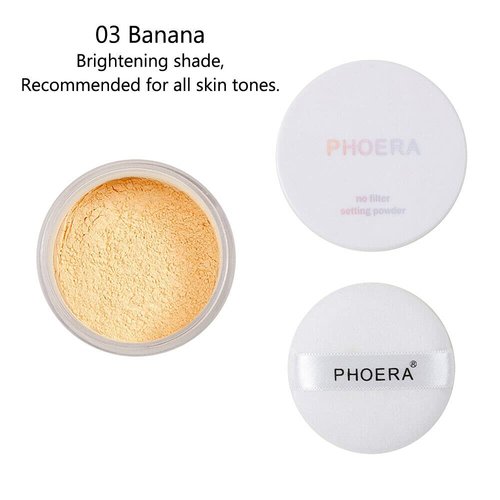 AQUAPURITY - PHOERA Loose Makeup Setting Matte Face Powder + Puff, Long Lasting Lightweight Foundation Make Up Fixer Beauty Blender Highlighter Palette Flash Photography Phoera Cosmetics USA