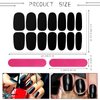 20 Sheets 280 Pieces Black Nail Wraps Self Adhesive Full Cover Nail Decals Art Nail Polish Stickers Halloween False Nail Decals Manicure Stickers with 2 Pcs Nail Files for Girls Women(Cool Style)