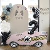 Race Car Balloons Racing Car Foil Balloon Birthday Party Decorations Race Car Theme Party Decorations Kids Boy Racing Party Supplies 2PCS (Blue and Pink)