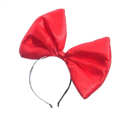 Ebonee Bow Headband Bowknot Hair Bands for Halloween, Women Red Big Hair Bow Hairband, 10'' Huge Bow Hair Hoop for Cosplay Costume Party Holiday Decoration