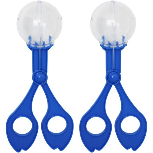 2Pcs Fine Motor Skill Tool, Blue Scoopers for Teen Nature Exploration ObservationHand-Eye Coordination Plastic Scissor Clamp Small Butterfly Clip for Sports and Outdoor Play