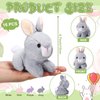 Sratte 16 Pcs Bunny Stuffed Animal 4.7 Inch Mini Bunny Detachable Keychain Bunny Party Favors Valentine Plushies Bulk Mini Easter Bunny Plush Easter Basket Stuffer(Pink, White, Gray, Purple)