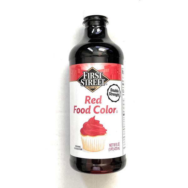 16oz Red Food Color Double Strength by First Street (One Bottle Per Order)