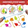 Christmas Sticky Hands Bulk 42PCS Christmas Party Favors for Kids Stretchy Christmas Sticky Hand Toy Goodie Bag Stuffers Christmas Stocking Stuffers Kids Party Supplies Christmas Toys Classroom Prizes