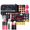SupeL All in One Makeup Kit For Beginners Full Kit, Full Makeup Kit For Teen Girls, Makeup Gift Set, Include Eyeshadows, Concealer, Cosmetic brush, Lip Gloss, Lipstick, Powder puff, Mascara -006
