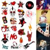 ATSMOICY 420 Pieces Rock and Roll Temporary Tattoos - 80s 90s Party Supplies Musician Guitar Rap Birthday Baby Party Favors Decorations Kids Tattoo