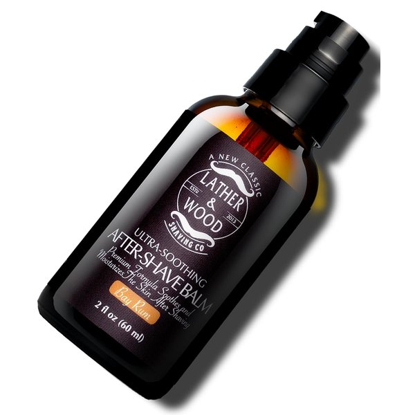 Lather & Wood Aftershave Balm - Aftershave Lotion for Men with a Classic Bay Rum Scent