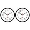 HIPPIH 2 Pack Silent Wall Clock, 10 Inch Non Ticking Quiet Digital Sweep Decorative Battery Operated Wall Clocks for Living Room Bedroom Kitchen School Office Decor, Black