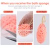 WLLHYF 2PCS Bath Sponge, Sponges Loofah Body Scrubber Exfoliating Bath Sponge Body Sponges Shower for Women Men Rich Lather Reusable (black/pink-2pcs)