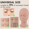 Embagol Double-layer Replacement Eyelids Replaced Eyelids for Lash Extension Practice Lash Mannequin Head Training for Beginners