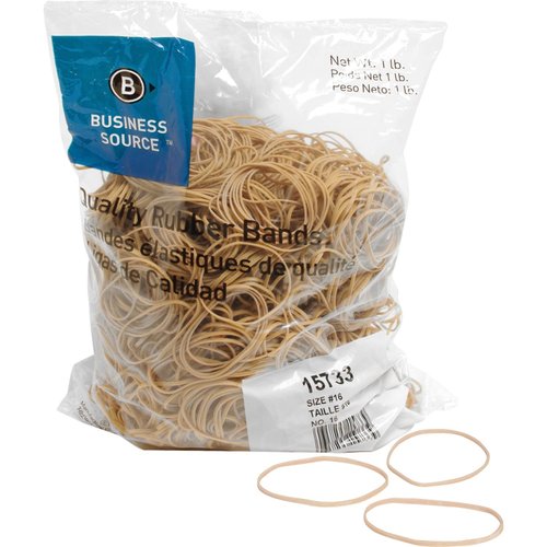 Business Source 15733 Rubber Bands,Size 16,1 lb./BG,2-1/2-Inch x1/16-Inch ,Natural Crepe