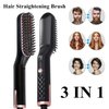Beard & Hair Straightener, Secure Auto Shut-Off, 3in 1 Heated Straightening Beard Brush 360 Degree Swivel Cord Temperature Adjustable