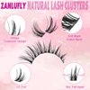 Lash Clusters Kit Cat Eye Wispy Eyelash Extension Kit Manga LC Individual Lashes Natural Fox Eye Eyelash Clusters Lash Extension with Lash Bond and Seal Lash Applicator,2Lash Brush (120Pcs,9-15MM)