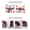 HIKYUU Darkest Black Human Hair Bangs - Thin and Neat Clip-in Temple Hair Extensions for Women - Stylish Fashion Accessory
