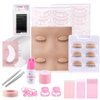 Pretty memory Lash Extension Supplies Eyelash Extension Kit, Lash Mannequin Head with Removable Eyelids Silicone Practice Set for Makeup and Eyelash Graft