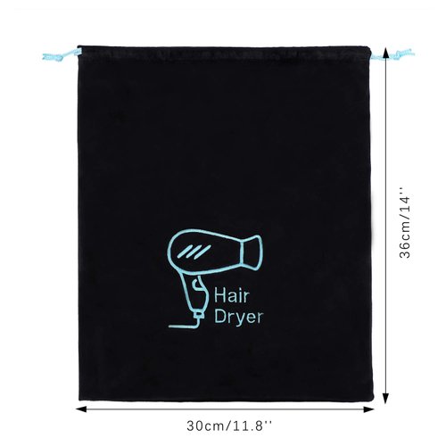 AKLVBL Hair Dryer Bag 11.8’’x 14’’ Storage Organizer Bag For Hairdryer and All Hair Tools With Drawstring, Ideal for Travel, Gym, Hotel or Home Use (One Pack)