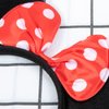 CHuangQi 2pcs Mouse Ears Headband Solid Black Ear & Red Bow with Polka Dots for Boy & Girl Birthday Party, Party Favors