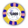 DA VINCI Pack of 50 Unicorn All Clay 9 Gram Poker Chips with Denomination, Authentic Casino Weighted Chips (Yellow $1000)